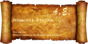 Adamcsik Etelka névjegykártya