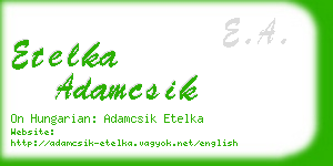 etelka adamcsik business card